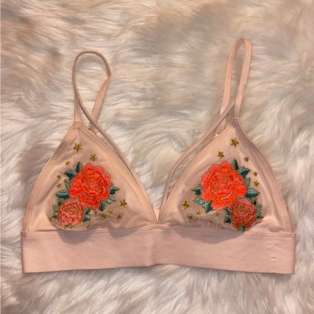 PINK Embroidered Bralette